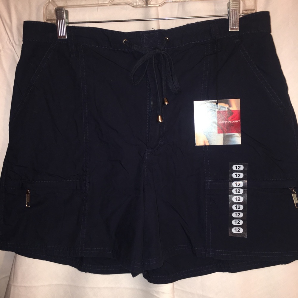 Gloria Vanderbilt Blue  Drawstring  Shorts Size 12